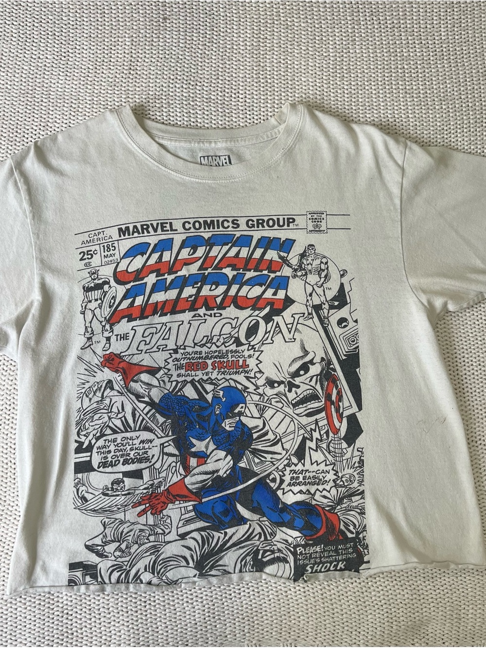 Marvel Captain America & The Falcon Comic Panel Tee - White/Blue/Red